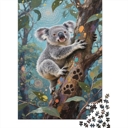Koala 1000 Teile Puzzle Auf den Waldbäumen Erwachsenenpuzzle Mit Herausforderungsspiel Umweltfreundliches Holzpuzzle Wohndekoration Collection Puzzle Für Erwachsene Kinder 1000pcs (75x50cm) von VOXYTMLWG