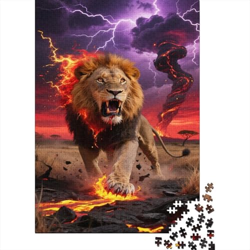 Löwen 1000 Teile Puzzle Kunst Immer noch Puzzles Für Erwachsene Familienherausforderung Umweltfreundliches Holzpuzzle Wohndekoration Kreative Geschenke Erwachsene Kinder 1000pcs (75x50cm) von VOXYTMLWG