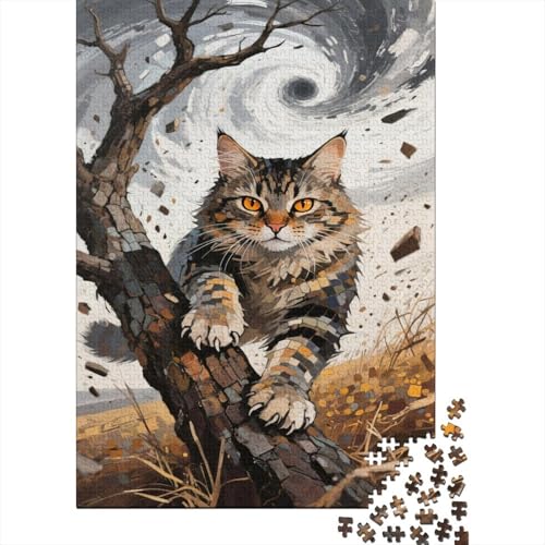 Maine Coon 1000 Teile Puzzle Kunst Immer noch Puzzles Für Erwachsene Familienherausforderung Umweltfreundliches Holzpuzzle Familiendekoration Kreative Geschenke Erwachsene Kinder 1000pcs (75x50cm) von VOXYTMLWG