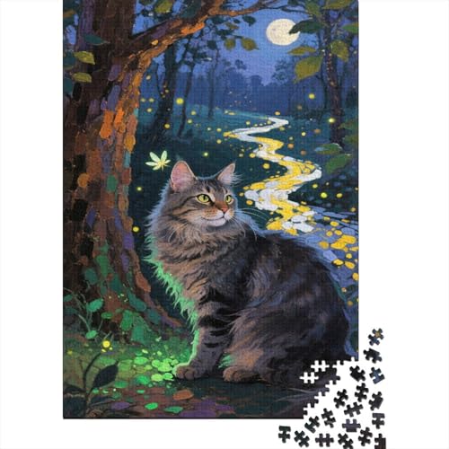 Maine Coon 1000 Teile Puzzle Waldmond Puzzles Für Erwachsene Familienherausforderung Umweltfreundliches Holzpuzzle Familiendekoration Kreative Geschenke Erwachsene Kinder 1000pcs (75x50cm) von VOXYTMLWG