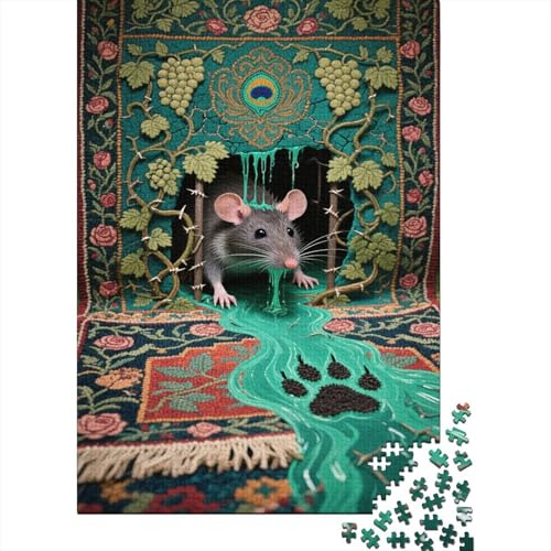 Octodon Degus 1000 Teile Puzzle Kunst Immer noch Erwachsenenpuzzle Mit Familienherausforderung Umweltfreundliches Holzpuzzle Wohndekoration Collection Puzzle Für Erwachsene Kinder 1000pcs (75x50cm) von VOXYTMLWG