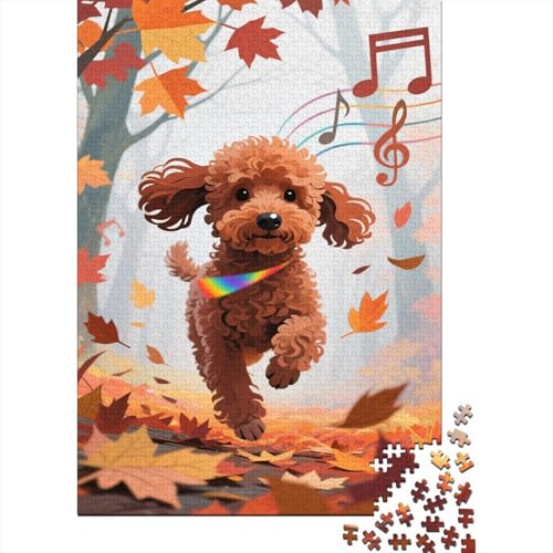 Poodle 1000 Teile Puzzle Kunst Gemälde Erwachsenenpuzzle Mit Familienherausforderung Umweltfreundliches Holzpuzzle Wohndekoration Kreative Geschenke Erwachsene Kinder 1000pcs (75x50cm) von VOXYTMLWG