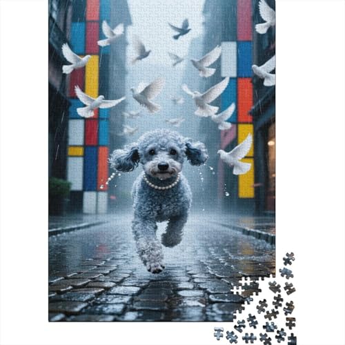 Poodle 1000 Teile Puzzle Quadrattaube Puzzles Für Erwachsene Familienherausforderung Umweltfreundliches Holzpuzzle Wohndekoration Kreative Geschenke Erwachsene Kinder 1000pcs (75x50cm) von VOXYTMLWG