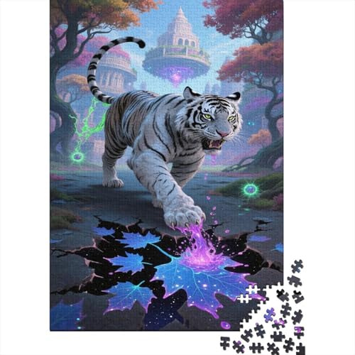 Tiger 1000 Pieces Puzzle Kunst Science Fiction Puzzles Für Erwachsene Familienherausforderung Umweltfreundliches Holzpuzzle Familiendekoration Collection Puzzle Für Erwachsene Kinder 1000pcs (75x50cm) von VOXYTMLWG