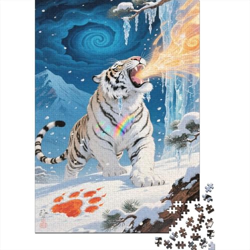 Tiger 1000 Teile Puzzle Kunst Immer noch Erwachsenenpuzzle Mit Herausforderungsspiel Umweltfreundliches Holzpuzzle Wohndekoration Collection Puzzle Für Erwachsene Kinder 1000pcs (75x50cm) von VOXYTMLWG