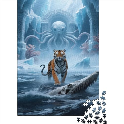 Tiger 1000 Teile Puzzle Kunst Immer noch Puzzles Für Erwachsene Bildungsherausforderungen Umweltfreundliches Holzpuzzle Familiendekoration Kreative Geschenke Erwachsene Kinder 1000pcs (75x50cm) von VOXYTMLWG