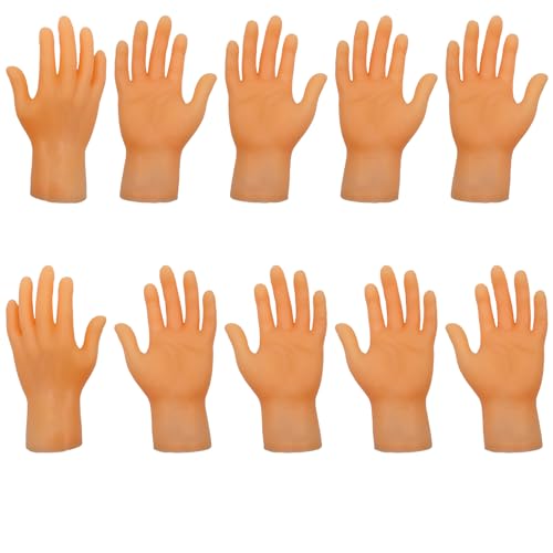 10 Stück Tiny Hands, Mini-Handpuppen für die Hände, links, rechts, kleine Finger, Fingerpuppen aus Gummi, Streicheln, Spielzeug für Haustiere 10 Stück Tiny Hands, Mini-Handpuppen für die Hände, links, rechts, kleine Finger, Fingerpuppen aus Gummi, Streicheln, Spielzeug für Haustiere von VPB