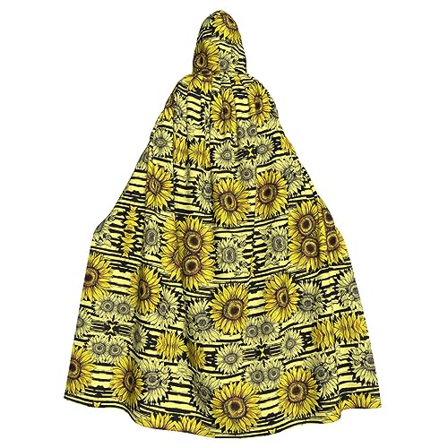 VPPUR Bees Sunflowe Kapuzenumhang für Damen und Herren, Halloween, Cosplay, Karneval, Partys, Themenveranstaltungen von VPPUR