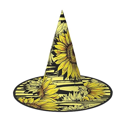 VPPUR Bienen Sonnenfluss Druck Zauberer Hut Erwachsene Karneval Halloween Hut Party Zubehör Mottopartys Cosplay von VPPUR