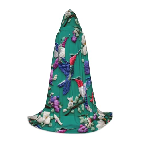 VPPUR Blumen-Kolibri-Stickerei-Druck, Uni, Kapuzenumhang für Karneval, Mottoparty, Dekoration, Hexenkostüm, Cosplay VPPUR Blumen-Kolibri-Stickerei-Druck, Uni, Kapuzenumhang für Karneval, Mottoparty, Dekoration, Hexenkostüm, Cosplay von VPPUR