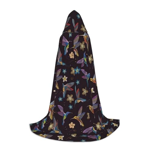 VPPUR Blumen-Kolibri-Stickerei-Druck, Uni, Kapuzenumhang für Karneval, Mottoparty, Dekoration, Hexenkostüm, Cosplay VPPUR Blumen-Kolibri-Stickerei-Druck, Uni, Kapuzenumhang für Karneval, Mottoparty, Dekoration, Hexenkostüm, Cosplay von VPPUR