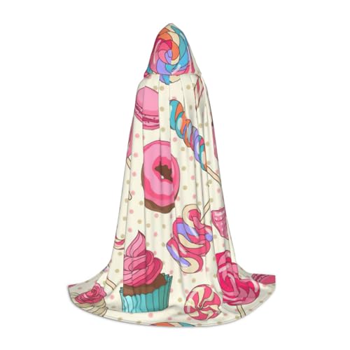 VPPUR Bunter, süßer Lutscher-Cupcake-Donut-Druck, Uni, Kapuzenumhang für Karneval, Mottoparty, Dekoration, Hexenkostüm, Cosplay VPPUR Bunter, süßer Lutscher-Cupcake-Donut-Druck, Uni, Kapuzenumhang für Karneval, Mottoparty, Dekoration, Hexenkostüm, Cosplay von VPPUR