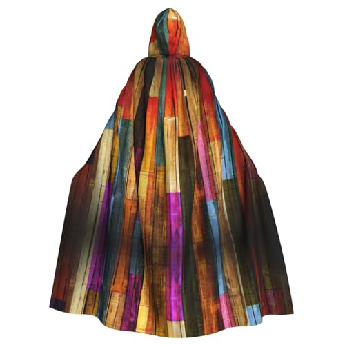 VPPUR Bunter Holzdruck mit Kapuze für Damen und Herren, Halloween, Cosplay, Karneval, Partys, Themenveranstaltungen VPPUR Bunter Holzdruck mit Kapuze für Damen und Herren, Halloween, Cosplay, Karneval, Partys, Themenveranstaltungen von VPPUR