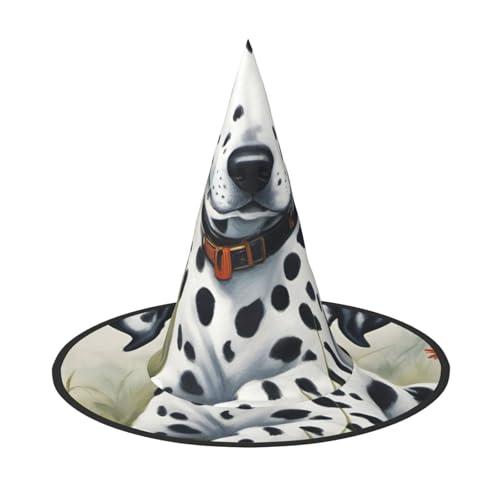 VPPUR Dalmatiner Druck Zauberer Hut Erwachsene Karneval Halloween Hut Party Zubehör Mottopartys Cosplay von VPPUR