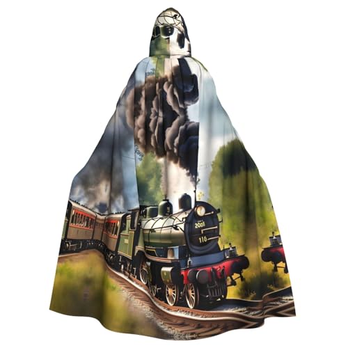 VPPUR Damen-Umhang mit kleiner Zug-Aufdruck, mit Kapuze, Anmut für Damen und Herren, Halloween, Cosplay, Karneval, Partys, Themenveranstaltungen VPPUR Damen-Umhang mit kleiner Zug-Aufdruck, mit Kapuze, Anmut für Damen und Herren, Halloween, Cosplay, Karneval, Partys, Themenveranstaltungen von VPPUR