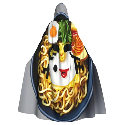 VPPUR Eierbecher, Nudel-Ramen-Druck, volle Länge, mit Kapuze, Unisex, Umhang für Halloween, Cosplay und Mittelalter-Festivals von VPPUR