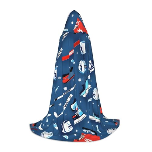 VPPUR Eishockey-Druck, Uni, Kapuzenumhang für Karneval, Mottoparty, Dekoration, Hexenkostüm, Cosplay von VPPUR