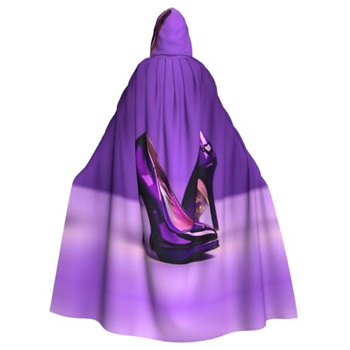 VPPUR Eleganter lila High Heels mit Lippenstift-Druck, mit Kapuze, Anmut für Damen und Herren, Halloween, Cosplay, Karneval, Partys, Themenveranstaltungen von VPPUR