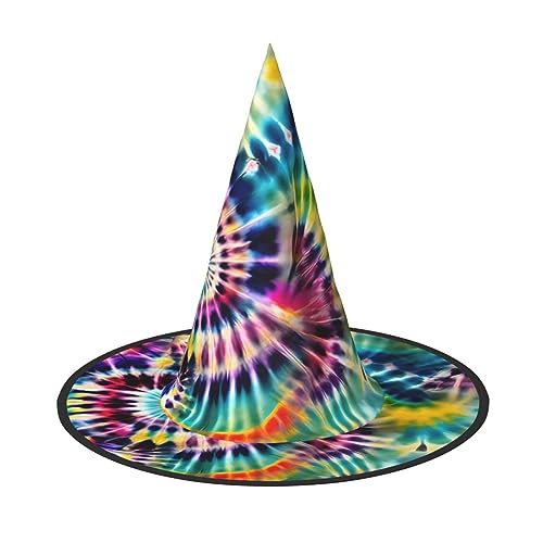 VPPUR Exotischer Stamm Tie Dye Stil Druck Zauberer Hut Erwachsene Karneval Halloween Hut Party Zubehör Mottopartys Cosplay von VPPUR