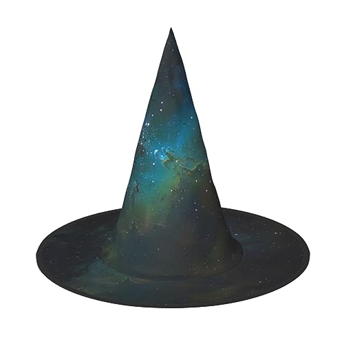 VPPUR Galaxy Green Print Zauberer Hut Erwachsene Karneval Halloween Hut Party Zubehör Mottopartys Cosplay von VPPUR