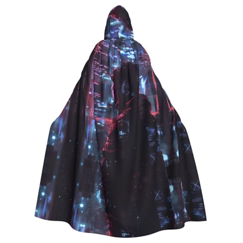 VPPUR Hacker Era Print Full Length Hooded Unisex Cloak For Halloween Cosplay And Medieval Festivals von VPPUR