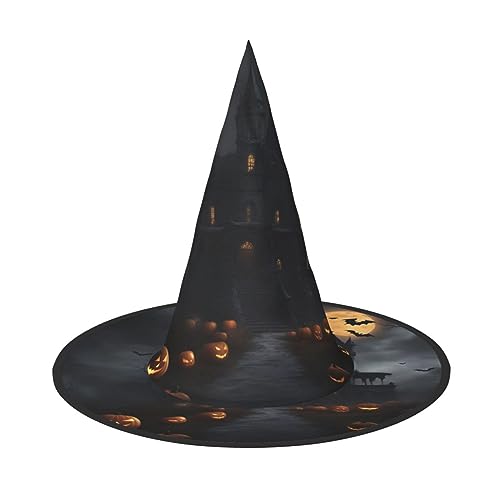 VPPUR Halloween Goth Print Zauberer Hut Erwachsene Karneval Halloween Hut Party Zubehör Mottopartys Cosplay von VPPUR