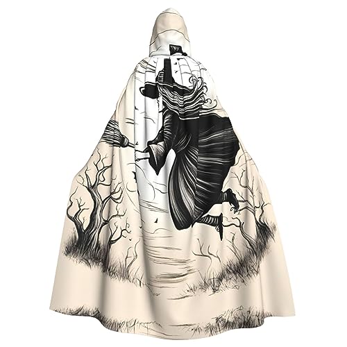 VPPUR Halloween-Hexen-Umhang mit fliegendem Druck, mit Kapuze, Anmut für Damen und Herren, Halloween, Cosplay, Karneval, Partys, Themenveranstaltungen VPPUR Halloween-Hexen-Umhang mit fliegendem Druck, mit Kapuze, Anmut für Damen und Herren, Halloween, Cosplay, Karneval, Partys, Themenveranstaltungen von VPPUR