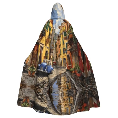 VPPUR Italienischer Straßendruck, volle Länge, mit Kapuze, Unisex, Umhang für Halloween, Cosplay und Mittelalter-Festivals VPPUR Italienischer Straßendruck, volle Länge, mit Kapuze, Unisex, Umhang für Halloween, Cosplay und Mittelalter-Festivals von VPPUR