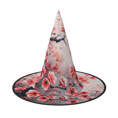 VPPUR Japanischer Kirschblumen-Druck, Zaubererhut, Erwachsene, Karneval, Halloween, Partyzubehör, Mottopartys, Cosplay VPPUR Japanischer Kirschblumen-Druck, Zaubererhut, Erwachsene, Karneval, Halloween, Partyzubehör, Mottopartys, Cosplay von VPPUR