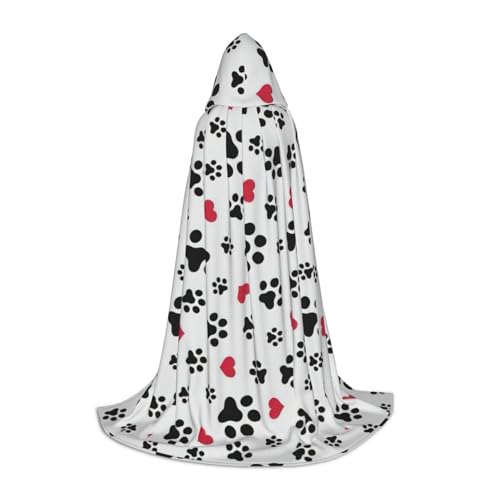 VPPUR Kapuzenumhang mit Katzenpfote, Herz, Welpe, Fußabdruck, Uni, für Karneval, Mottoparty, Dekoration, Hexenkostüm, Cosplay VPPUR Kapuzenumhang mit Katzenpfote, Herz, Welpe, Fußabdruck, Uni, für Karneval, Mottoparty, Dekoration, Hexenkostüm, Cosplay von VPPUR