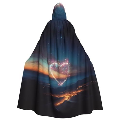 VPPUR Kapuzenumhang mit Sternschnuppe, Herz-Druck, volle Länge, Unisex, für Halloween, Cosplay und Mittelalter-Festivals VPPUR Kapuzenumhang mit Sternschnuppe, Herz-Druck, volle Länge, Unisex, für Halloween, Cosplay und Mittelalter-Festivals von VPPUR
