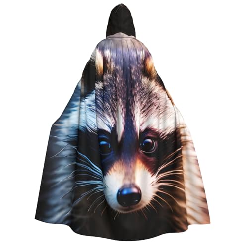 VPPUR Kleiner Waschbär-Gesichtsaufdruck, magischer Kapuzenumhang mit Uni-Bademantel für Maskerade-Partys, Karnevalsdekoration VPPUR Kleiner Waschbär-Gesichtsaufdruck, magischer Kapuzenumhang mit Uni-Bademantel für Maskerade-Partys, Karnevalsdekoration von VPPUR