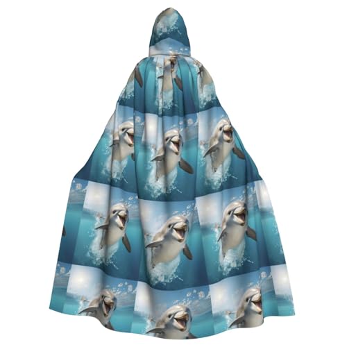 VPPUR Lustiger Umhang mit Kapuze und Delfin-Druck, für Damen und Herren, Halloween, Cosplay, Karneval, Partys, Themenveranstaltungen VPPUR Lustiger Umhang mit Kapuze und Delfin-Druck, für Damen und Herren, Halloween, Cosplay, Karneval, Partys, Themenveranstaltungen von VPPUR