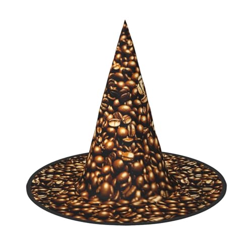 VPPUR Lustiger gerösteter Kaffeebohnen Druck Zauberer Hut Erwachsene Karneval Halloween Hut Party Zubehör Mottopartys Cosplay von VPPUR