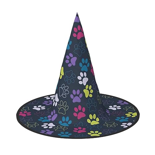 VPPUR Niedlicher Hund Pfotenabdruck Zauberer Hut Erwachsene Karneval Halloween Hut Party Zubehör Mottopartys Cosplay von VPPUR