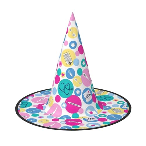 VPPUR Niedlicher Krankenschwester-Druck, Zaubererhut, Erwachsene, Karneval, Halloween, Partyzubehör, Mottopartys, Cosplay VPPUR Niedlicher Krankenschwester-Druck, Zaubererhut, Erwachsene, Karneval, Halloween, Partyzubehör, Mottopartys, Cosplay von VPPUR
