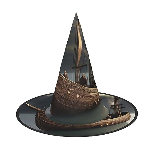VPPUR Nordischer Piratenschiff Druck Zauberer Hut Erwachsene Karneval Halloween Hut Party Zubehör Mottopartys Cosplay VPPUR Nordischer Piratenschiff Druck Zauberer Hut Erwachsene Karneval Halloween Hut Party Zubehör Mottopartys Cosplay von VPPUR