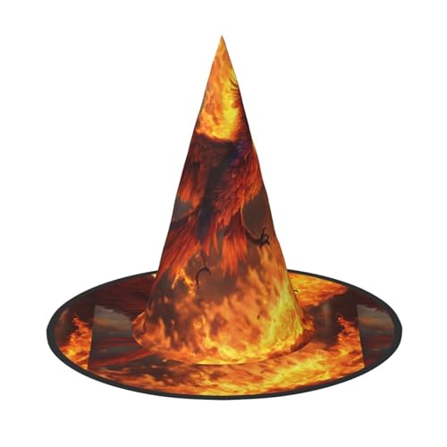 VPPUR Phönix Print Zauberer Hut Erwachsene Karneval Halloween Hut Party Zubehör Mottopartys Cosplay von VPPUR