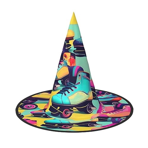 VPPUR Retro-Rollschuh-Mütze, farbenfroher Druck, Zaubererhut, Erwachsene, Karneval, Halloween, Party-Accessoire, Mottopartys, Cosplay VPPUR Retro-Rollschuh-Mütze, farbenfroher Druck, Zaubererhut, Erwachsene, Karneval, Halloween, Party-Accessoire, Mottopartys, Cosplay von VPPUR