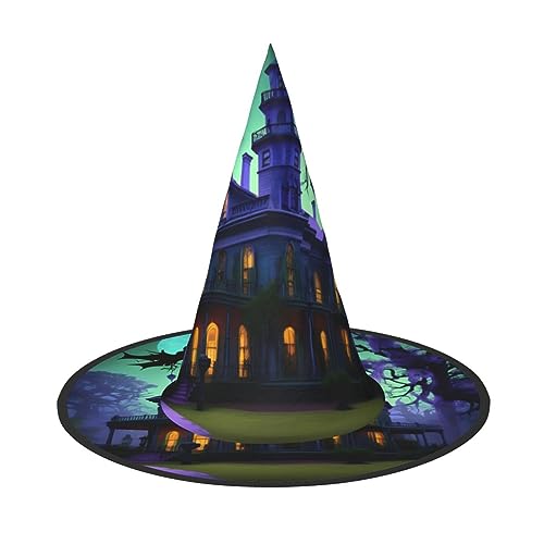 VPPUR Schwarzer Haunted Mansions Print Zauberer Hut Erwachsene Karneval Halloween Hut Party Zubehör Mottopartys Cosplay VPPUR Schwarzer Haunted Mansions Print Zauberer Hut Erwachsene Karneval Halloween Hut Party Zubehör Mottopartys Cosplay von VPPUR