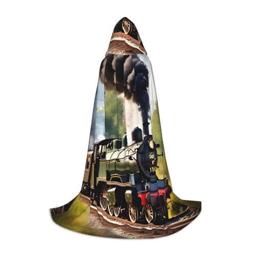 VPPUR Steam Little Train Print Uni Kapuzenumhang für Karneval, Mottoparty, Dekoration, Hexenkostüm, Cosplay VPPUR Steam Little Train Print Uni Kapuzenumhang für Karneval, Mottoparty, Dekoration, Hexenkostüm, Cosplay von VPPUR