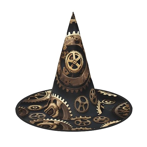 VPPUR Steampunk Zahnräder Druck Zauberer Hut Erwachsene Karneval Halloween Hut Party Zubehör Mottopartys Cosplay von VPPUR