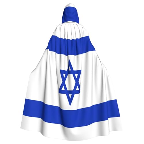 VPPUR Umhang mit Israelischer Flagge, mit Kapuze, Unisex, für Halloween, Cosplay und Mittelalter-Festivals von VPPUR