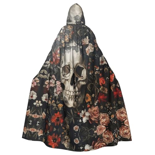 VPPUR Umhang mit Kapuze und Totenkopf-Motiv, Unisex, für Halloween, Cosplay und Mittelalter-Festivals von VPPUR