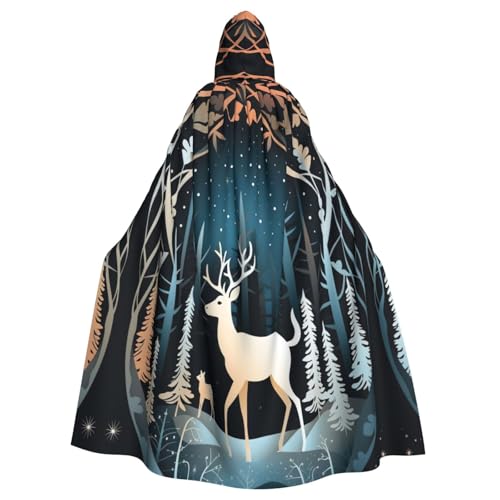 VPPUR Umhang mit Kapuze und Weihnachtsbaum, Hirsch, Unisex, für Halloween, Cosplay und Mittelalter-Festivals von VPPUR