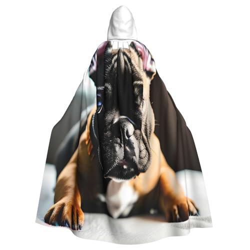 VPPUR Umhang mit Kapuze und französischer Bulldogge, Unisex, für Halloween, Cosplay und Mittelalter-Festivals VPPUR Umhang mit Kapuze und französischer Bulldogge, Unisex, für Halloween, Cosplay und Mittelalter-Festivals von VPPUR
