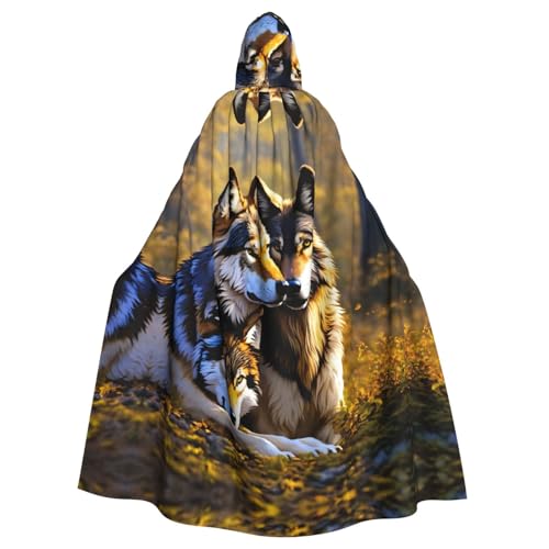 VPPUR Umhang mit Wolfsaufdruck, mit Kapuze, für Damen und Herren, Halloween, Cosplay, Karneval, Partys, Themenveranstaltungen VPPUR Umhang mit Wolfsaufdruck, mit Kapuze, für Damen und Herren, Halloween, Cosplay, Karneval, Partys, Themenveranstaltungen von VPPUR