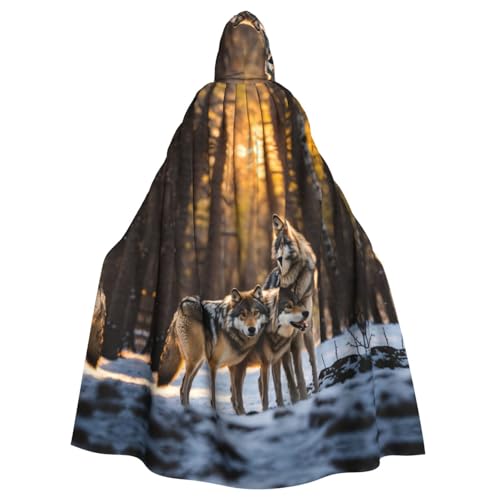VPPUR Umhang mit Wolfsaufdruck, mit Kapuze, für Damen und Herren, Halloween, Cosplay, Karneval, Partys, Themenveranstaltungen VPPUR Umhang mit Wolfsaufdruck, mit Kapuze, für Damen und Herren, Halloween, Cosplay, Karneval, Partys, Themenveranstaltungen von VPPUR