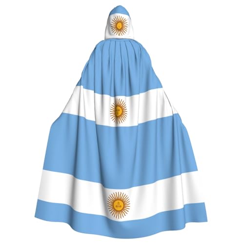VPPUR Umhang mit argentinischer Flagge, mit Kapuze, Unisex, für Halloween, Cosplay und Mittelalter-Festivals von VPPUR