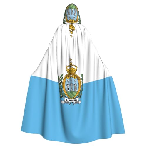 VPPUR Umhang mit der Flagge von San Marino, mit Kapuze, für Damen und Herren, Halloween, Cosplay, Karneval, Partys, Themenveranstaltungen von VPPUR